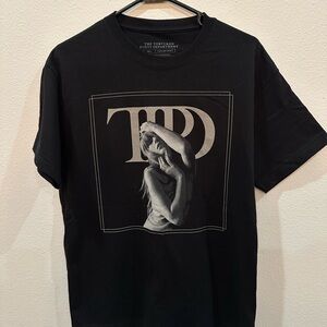 Taylor Swift black Cotton T-Shirt Tortured Poets Department Small NEW